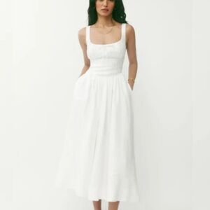 Reformation White Midi Dress